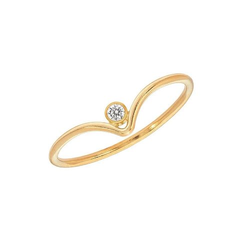 Stacking Gold Filled Ring Byou Designs Cubic Zirconia Bezel