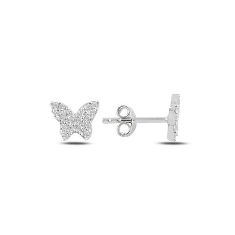 Sterling Silver With Cubic Zirconia Ear Studs