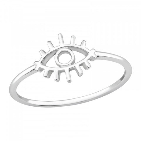 Sterling Silver Evil Eye Ring