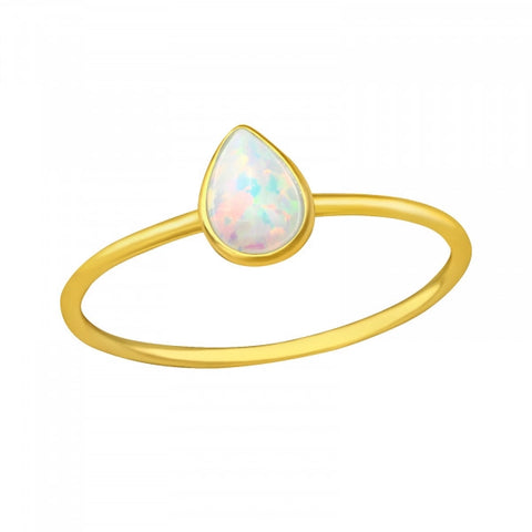 Gold Pear Opal Ring