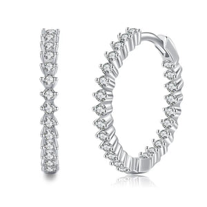 Silver CZ Hoop Earrings