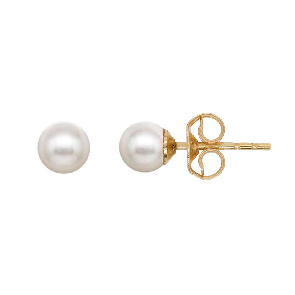 Classic Gold filled Pearl Stud earrings Byou Designs