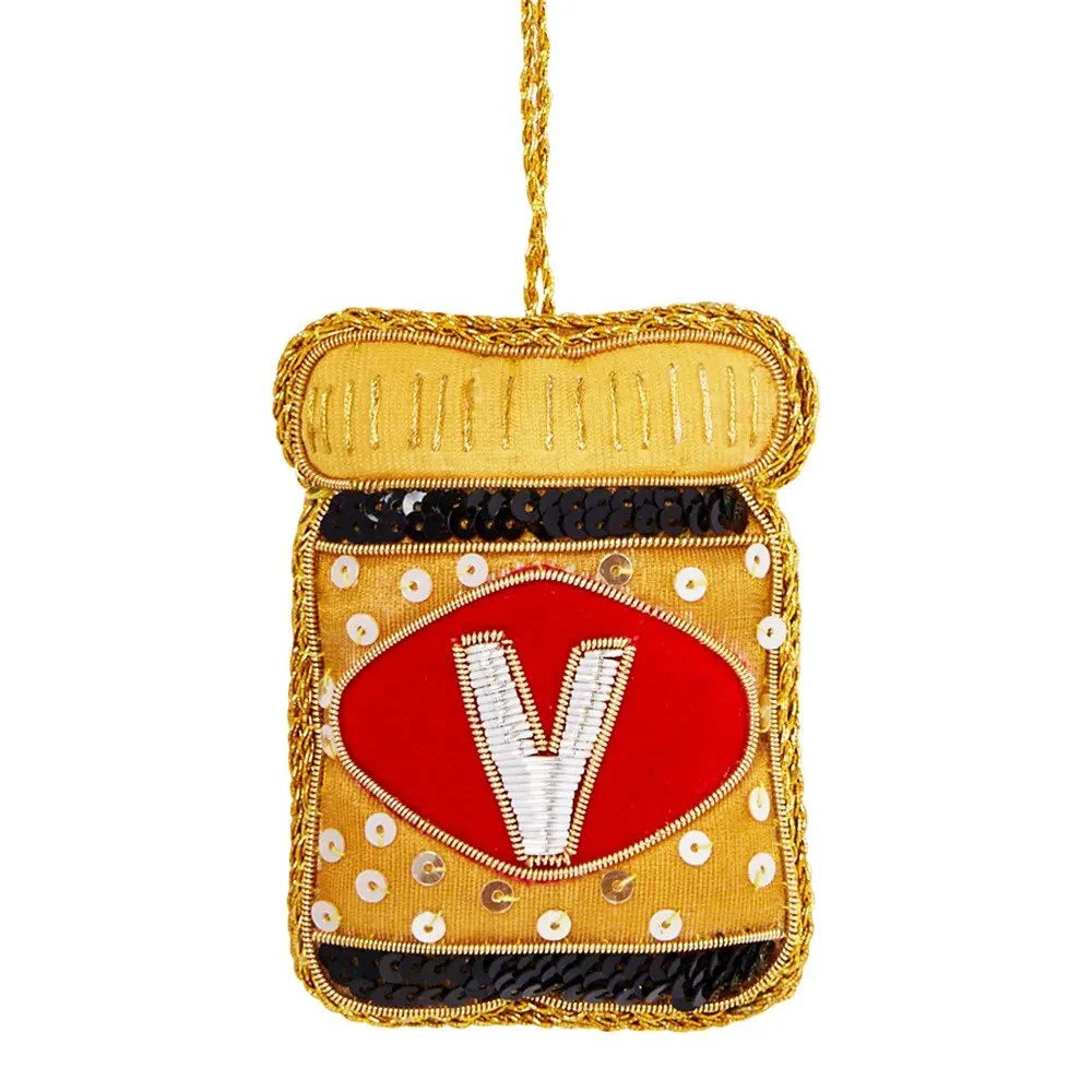 Vegemite Australian Handmade Sequin Christmas Tree Hanging Decoration