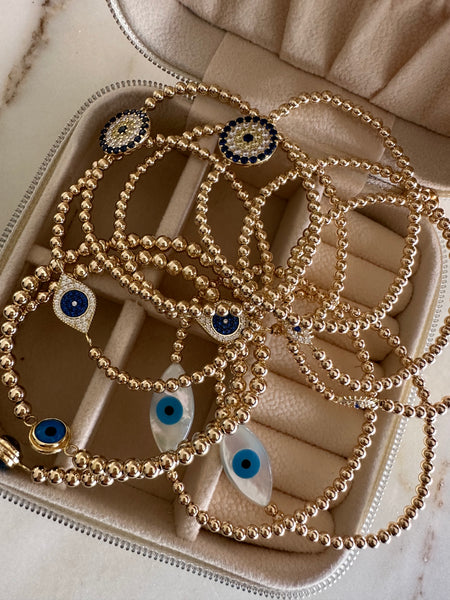 Grace Mother of Pearl Gold Stretch Bracelet