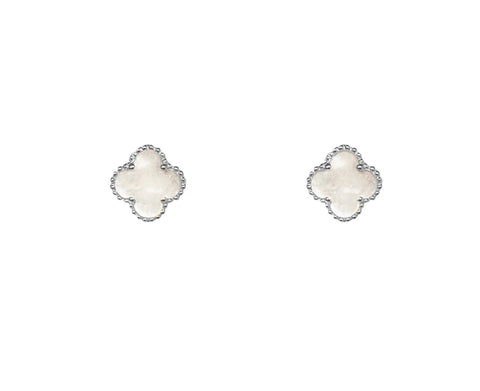 Bianca Clover Mother of Pearl Earrings Silver