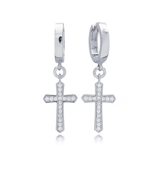 Cross Hoops Silver