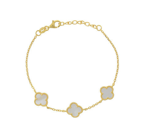 Belle Clover Gold Mother of Pearl Bracelet