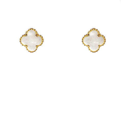 Bianca Clover Mother of Pearl Earrings Gold
