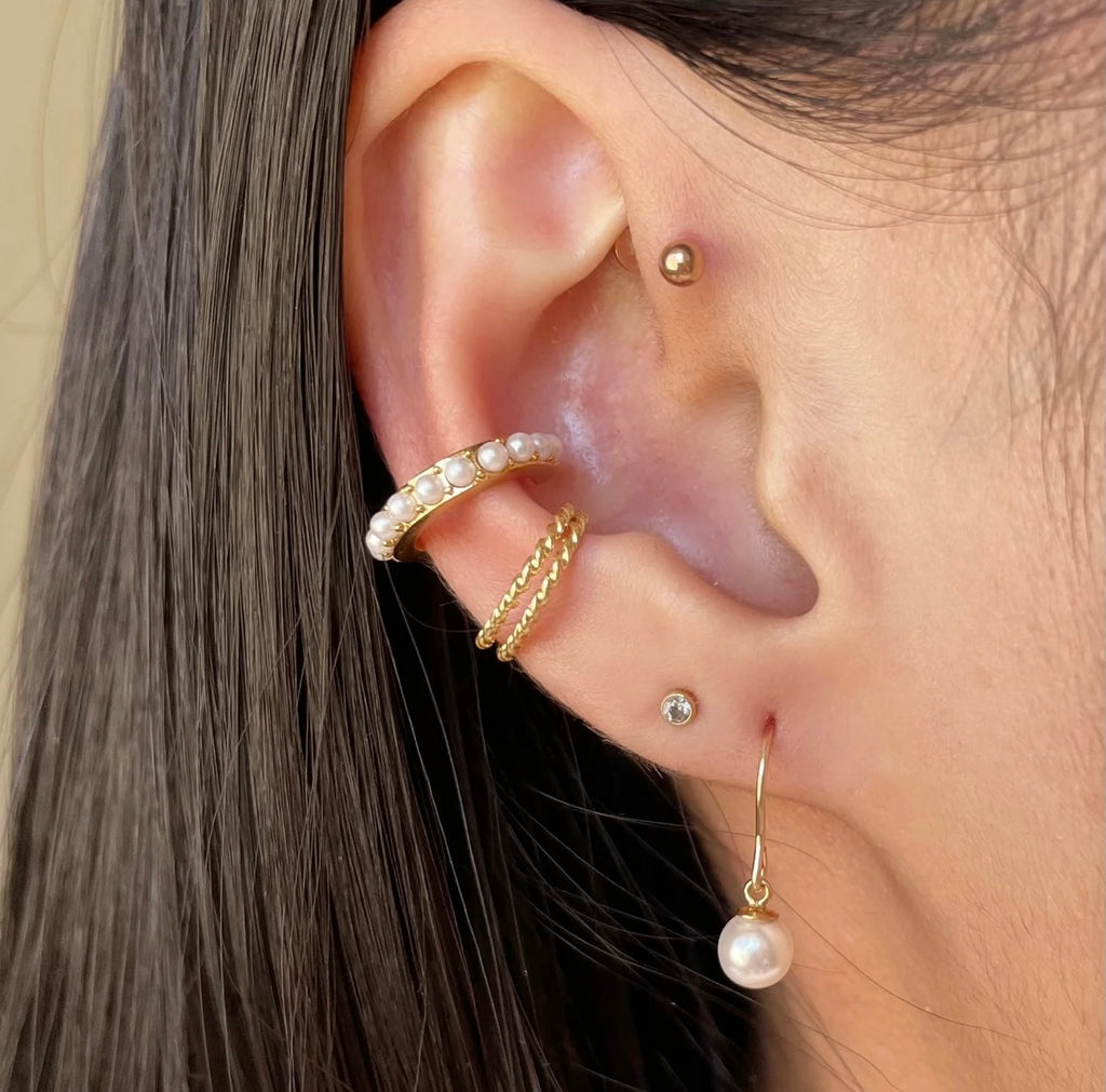 Classic French Pearl Drop Earrings Gold Filled