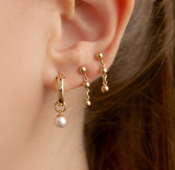 Classic Pearl Hoops Gold Filled