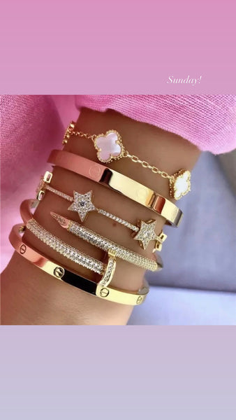 Ella Clover Mother of Pearl 18k Gold Plated Bracelet