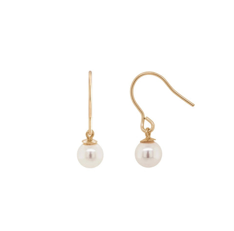 French Hook 14k Gold Filled Pearl Drop Earrings Byou Designs