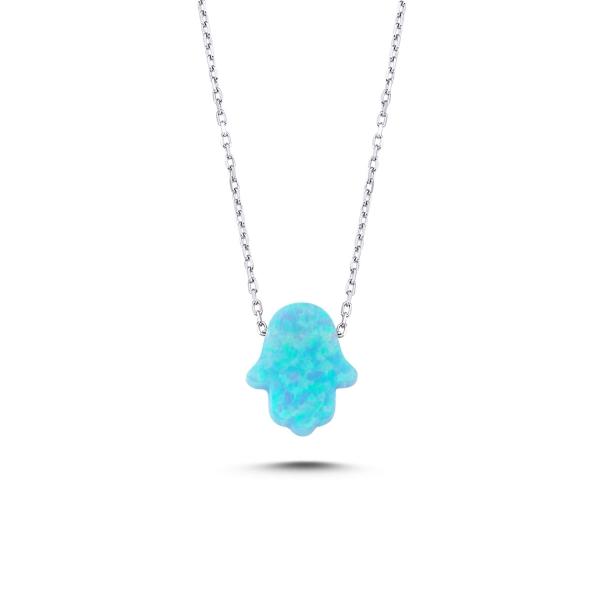 925 Sterling Silver Heart Pendant Necklace Women Blue Fire Opal Neckla –  The Wistful Woods