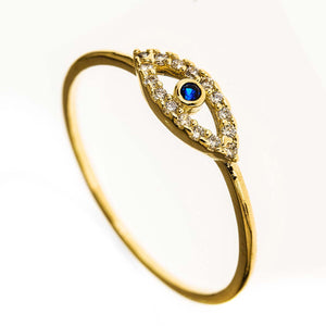 Gold Evil Eye Ring - Byou Designs