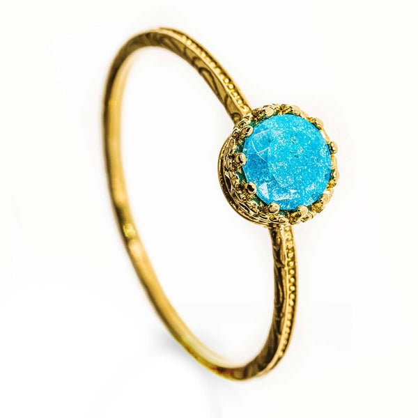 Gold Blue Stone Ring