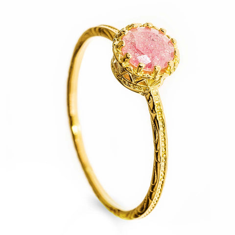14k Gold Filled Pink Stone Ring - Byou Designs