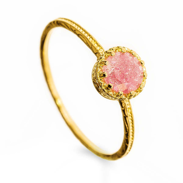 Pink Stone Gold Ring  - Byou Designs