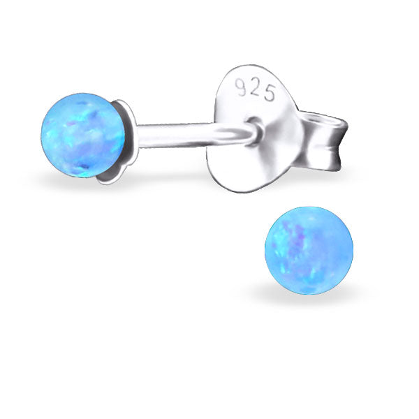 PIPER OPAL BALL EAR STUD EARRINGS STERLING SILVER - Byou Designs