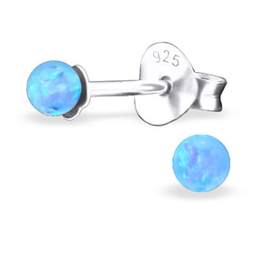 PIPER OPAL BALL EAR STUD EARRINGS STERLING SILVER - Byou Designs