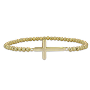 Gold Cross Stretch Bracelet - Byou Designs