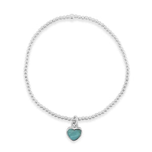 Grace Heart Turquoise Bracelet Silver