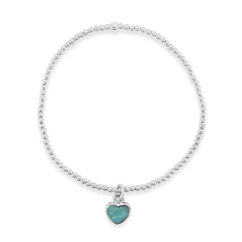 Grace Heart Turquoise Bracelet Silver