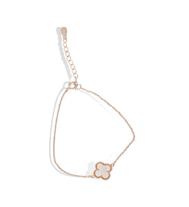 Mother Of Pearl Clover Bracelet in Rose Gold
