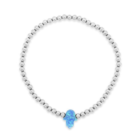 Sterling Silver Beaded Stretch Bracelet