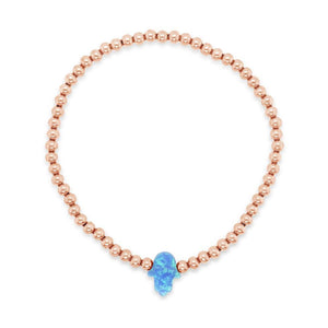 Rose Gold Beaded Stretch Bracelet