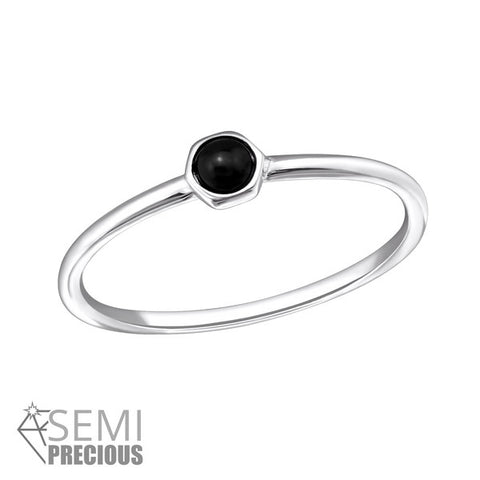 Silver Black Onyx Ring