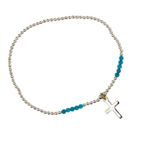 Beaded cross bracelet discount