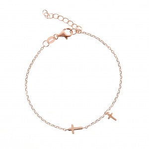 Rose Gold Cross Bracelet - Byou Designs