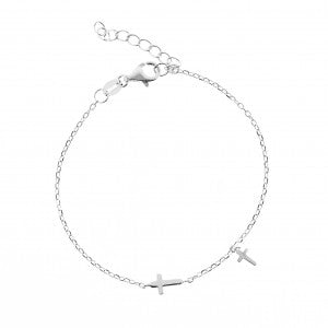 Sterling Silver Cross Bracelet - Byou Designs