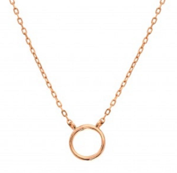 Rose Gold Circle Necklace- Byou Designs