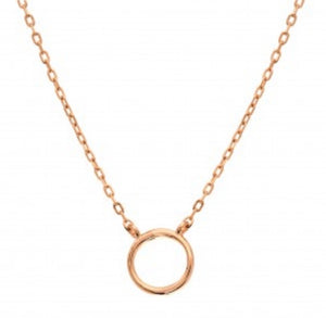 Rose Gold Circle Necklace- Byou Designs