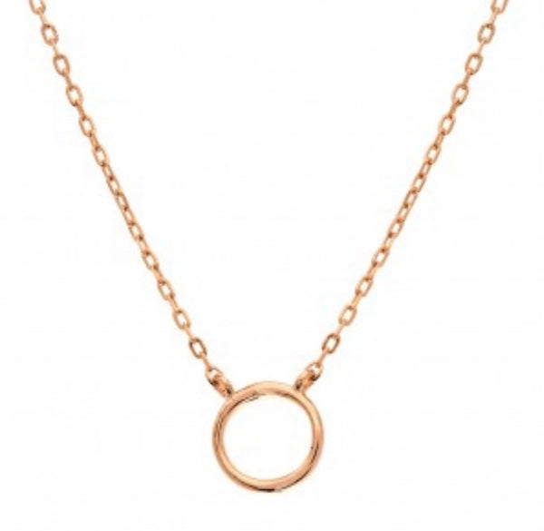 Rose Gold Circle Necklace- Byou Designs