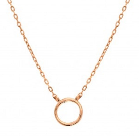 Rose Gold Circle Necklace- Byou Designs