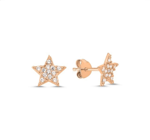 Brontë Star Rose Gold Earrings