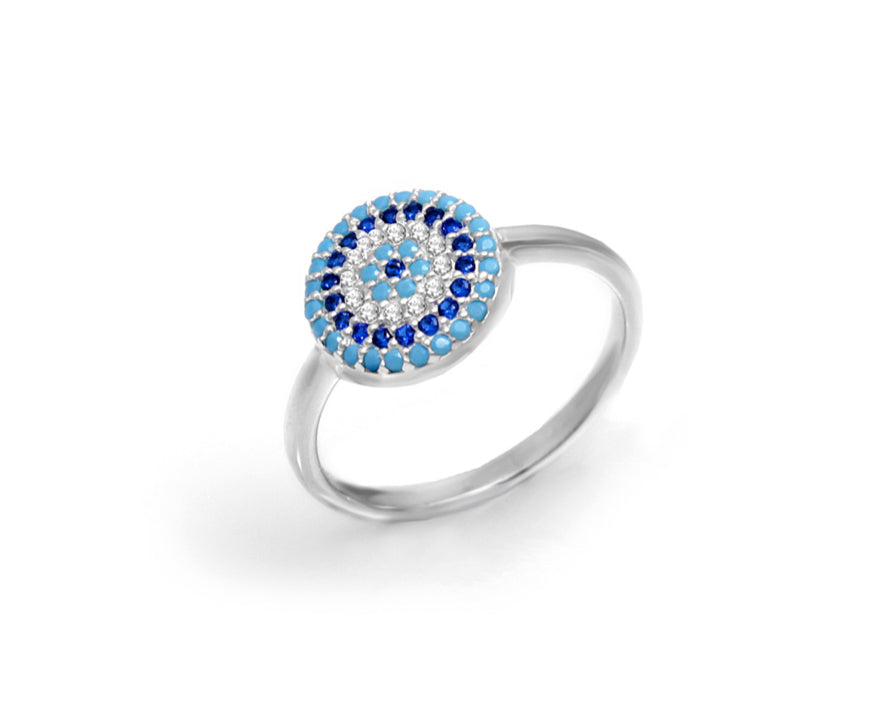 Sterling Silver Evil Eye Ring