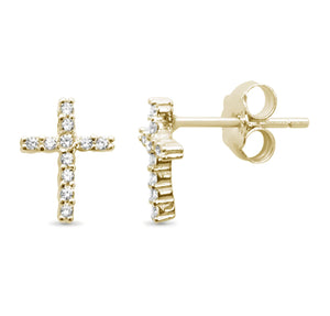 Gold Plated Cross with Cubic Zirconia Byou Designs