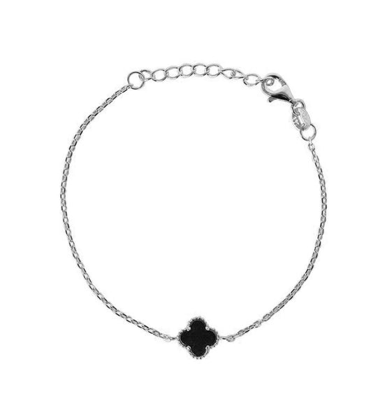 Clover Sterling Silver Black Clover Bracelet