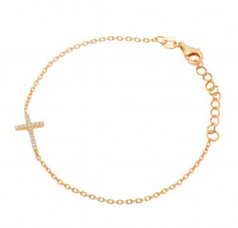 Cara Cross Bracelet Rose Gold