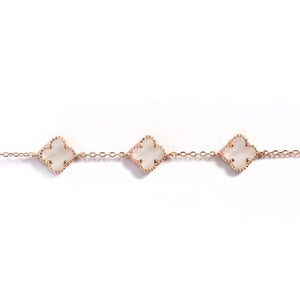 Belle Rose Gold Mother of Pearl Clover Bracelet
