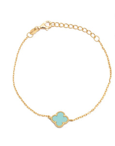 Turquoise Clover Gold Bracelet