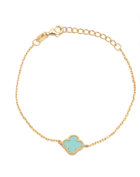 Bianca Turquoise Clover Gold Bracelet