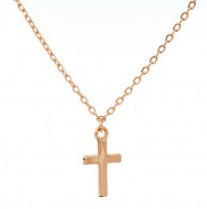 Rose Gold Cross Necklace - Byou Designs