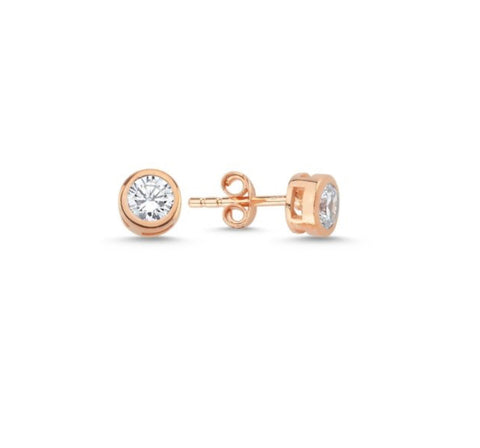 Aria Cubic Rose Gold Earrings