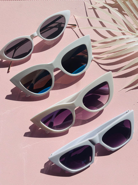 Classic White Square Sunglasses